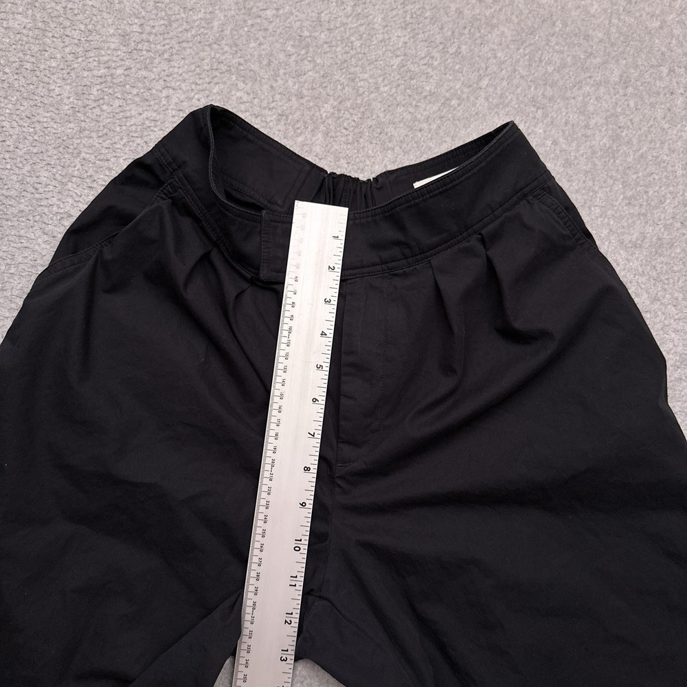 Anthropologie Wide Leg Ankle Pants Womens 4 Black High Rise 100% Cotton EUC - Picture 7 of 11